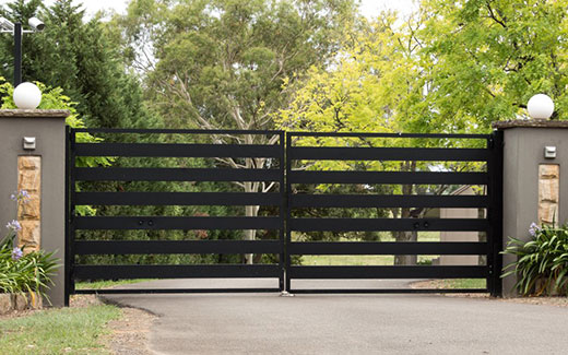 Black barred gate